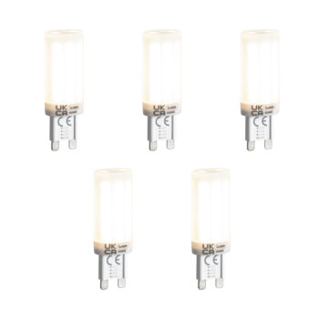 Sada 5 stmievateľných LED žiaroviek G9 s 3-stupňovým stmievaním, opálové, 4,5 W, 500 lm, 4000 K