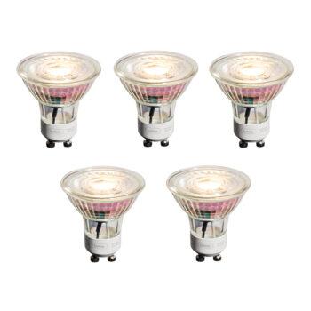 Sada 5 stmievateľných LED žiaroviek GU10 50 mm číra 4,9 W 450 lm 2700 K