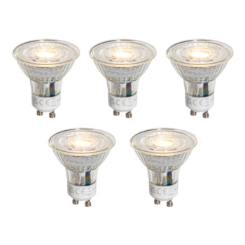 Sada 5 stmievateľných LED žiaroviek GU10 50 mm číra 4,9 W 500 lm 2700 K