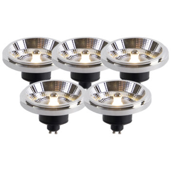 Sada 5 stmievateľných LED žiaroviek GU10 AR111 11W 810lm 2700K