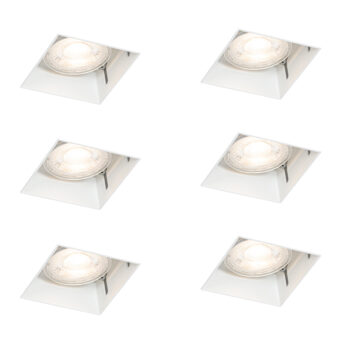 Sada 6 vstavaných bodových svetiel bielych GU10 50 mm bez rámu - Oneon
