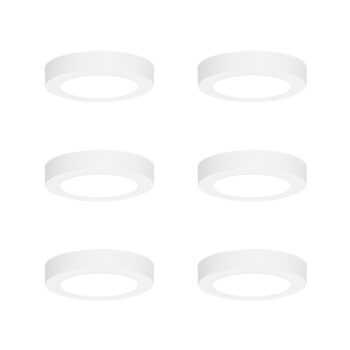 Sada 6 zapustených alebo povrchových bodových svetiel biela 14 cm vrátane LED 3-krokové stmievanie do tepla - Trans