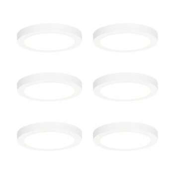 Sada 6 zapustených alebo povrchových bodových svetiel biela 18 cm vrátane LED 3-krokové stmievanie do tepla - Trans