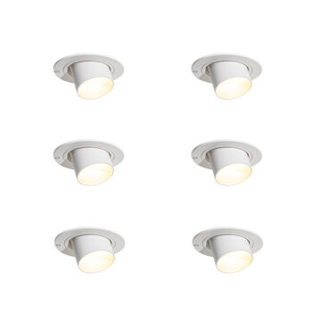 Sada 6 zapustených bodových svetiel biela GU10 35 mm okrúhle naklápacie - Installa