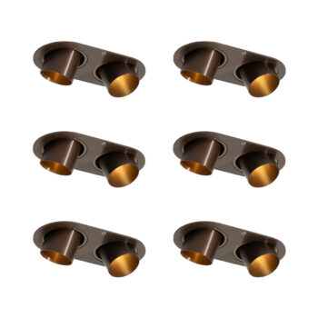 Sada 6 zapustených bodových svetiel tmavý bronz GU10 35 mm naklápacie 2-svetlá - Installa