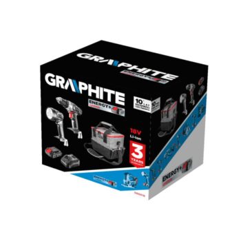 Sada akumulátorového náradia: vŕtačka/skrutkovač, baterka, taška, Energy+ 18V, Li-Ion 2,0Ah akumulátor, 58G016 GRAPHITE nabíjačka