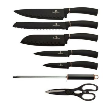 Sada kuchynských nožov v otočnom stojane 8 dielna Berlingerhaus Black Rose Collection BH-2421