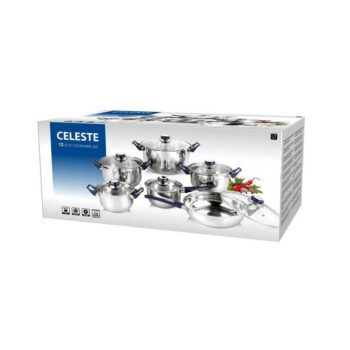 Sada nerezového riadu CELESTE, 12 ks, farba číra, 48726512