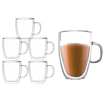 Sada šiestich dvojstenných pohárov Latte long