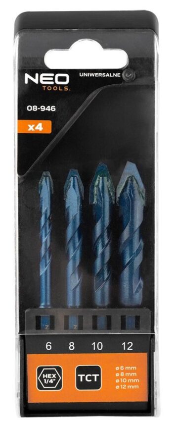 Sada univerzálnych vrtákov HEX – 4 ks (6, 8, 10, 12 mm)
