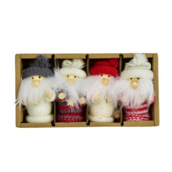 Sada vianočných ozdôb Pletení škriatkovia, 4 ks