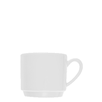 Univerzálna šálka na kávu z porcelánu v minimalistickom dizajne. Tento porcelán ocenia aj nároční zákazníci v každej domácnosti. Je vhodný do umývačky riadu aj mikrovlnnej rúry. Šálka je stohovateľná. Dobre sa skladuje vďaka tomu, že šálky do seba ideálne zapadajú.