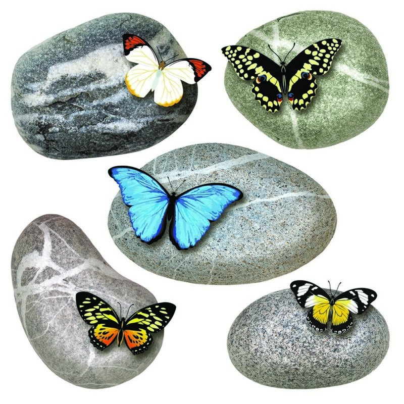 Samolepiaca dekorácia Butterflies on Stones, 30 x 30 cm Samolepiaca dekorácia Butterflies on Stones, 30 x 30 cm