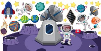 Samolepka na stenu pre malého astronauta 150 x 300 cm