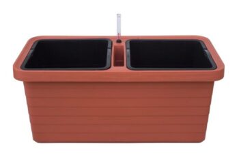 Samozavlažovací truhlík Berberis DUO, terakota, Plastia, 78 cm