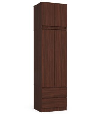 Elegantná šatníková skriňa ALDA60 v štýle wenge pre modernú spálňu Hľadáte dokonalý kúsok nábytku, ktorý skvele doplní vašu spálňu a zároveň ponúkne dostatok úložného priestoru? Nechajte sa očariť novou šatníkovou skriňou ALDA60, ktorá kombinuje funkčnosť s elegantným dizajnom.  Materiál: Kvalitný a odolný LTD, zaisťujúci dlhú životnosť produktu . Rozmery: 234 x 60 x 51 cm - priestranná, ale zároveň kompaktná pre ideálne využitie miesta v spálni. Farba: Temný a elegantný odtieň wenge, ktorý pridáva hĺbku a sofistikovanosť každému interiéru. Vybavenie: Dve užitočné zásuvky a tri police ponúkajú variabilné úložné možnosti pre všetky vaše potreby. > Dizajn: Dvojdverová konštrukcia pre ľahký prístup k obsahu skrine.  Nečakajte a doprajte svojej spálni kúsok luxusu so šatníkovou skriňou ALDA60 v štýle wenge. Kombinuje moderný dizajn s praktickosťou a je ideálny pre tých, ktorí hľadajú kvalitu za rozumnú cenu.