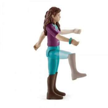 Schleich 42541 Hnedovláska Lisa s pohyblivými kĺbmi na koni Storm