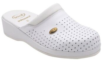 Scholl CLOG BACK GUARD - zdravotné pantofle PROFESIONAL veľ. 43, biela, 43 EU