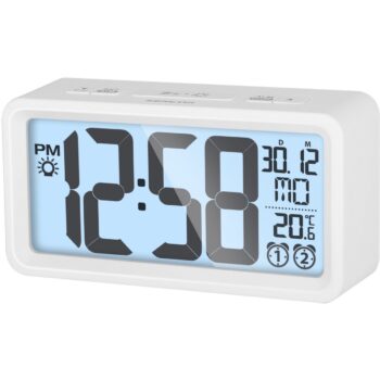 Sencor SDC 2800 W hodiny s budíkom a teplomerom, biela