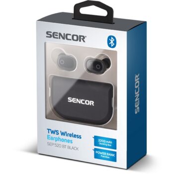 Sencor SEP 520BT BK TWS slúchadlá, čierna