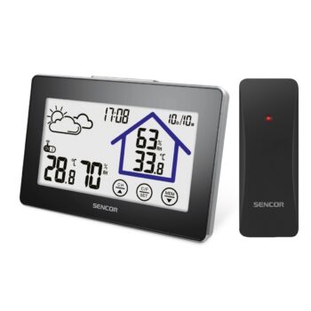 Sencor SWS 2999 meteostanica s bezdrôtovým snímačom, čierna