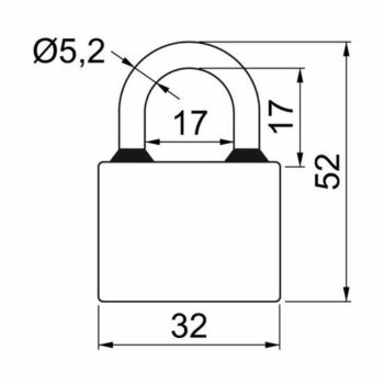 Set 3 ks visiacich zámkov na spoločný uzáver – „SU“ RV.OVAL.32.SET3