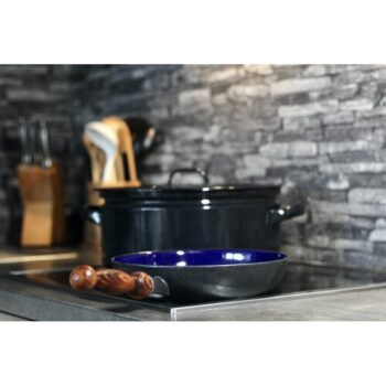 Sfinx Smaltovaná panvica s dreveným držadlom BSE, 28 cm, pr. 28 cm
