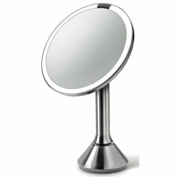 Simplehuman Kozmetické LED zrkadlo Sensor Touch DUAL, zväčšenie 5x, matná strieborná