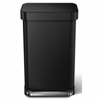 Simplehuman Obdĺžnikový pedálový kôš s vreckom na vrecká 45 l, čierna