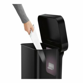 Simplehuman Obdĺžnikový pedálový kôš s vreckom na vrecká 45 l, čierna