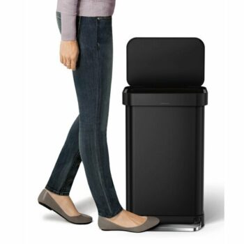 Simplehuman Obdĺžnikový pedálový kôš s vreckom na vrecká 45 l, čierna