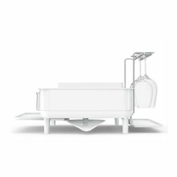 Simplehuman Odkvapkávač riadu s oceľovým rámom na poháre, biela