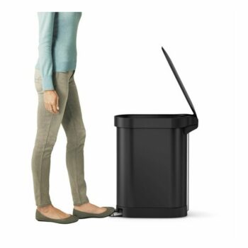 Simplehuman Oválny pedálový kôš s nehrdzavejúcim rámčekom Slim 45 l, čierna