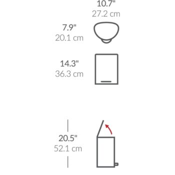 Simplehuman Pedálový odpadkový kôš 6 l, polokrúhly, čierna matná oceľ, plast