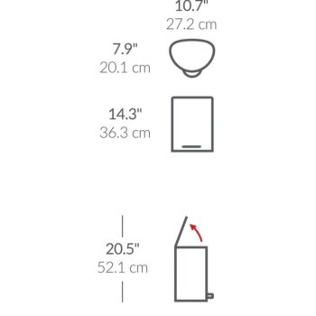 Simplehuman Pedálový odpadkový kôš 6 l, polokrúhly, matná nehrdz. oceľ, plast