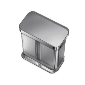 Simplehuman Pedálový odpadkový kôš na triedený odpad, 58 l, kefovaná oceľ, FPP