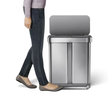 Simplehuman Pedálový odpadkový kôš na triedený odpad, 58 l, kefovaná oceľ, FPP