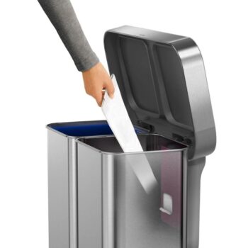 Simplehuman Pedálový odpadkový kôš na triedený odpad, 58 l, kefovaná oceľ, FPP