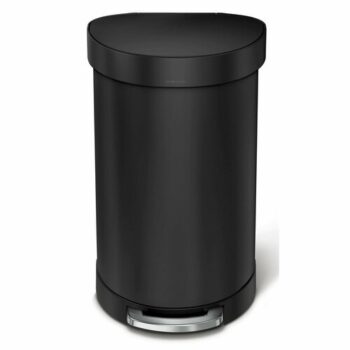 Simplehuman Polokrúhly pedálový kôš s nehrdzavejúcim rámčekom 45 l, čierna
