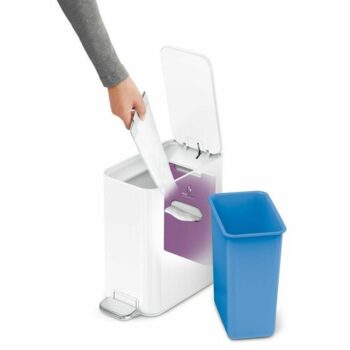 Simplehuman Úzky pedálový kôš 5 l, biela