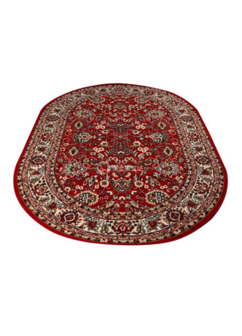 Sintelon, Kusový koberec Teheran Practica 59 / CVC ovál, 200x290, červená, chodba / predsieň