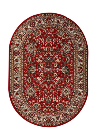 Sintelon, Kusový koberec Teheran Practica 59 / CVC ovál, 200x290, červená, chodba / predsieň