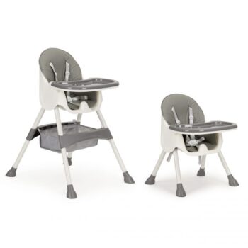 Sivá jedálenska stolička pre deti HC-823-GRAY