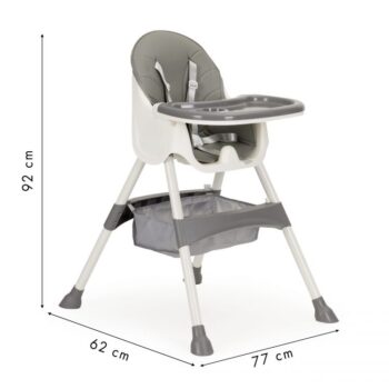 Sivá jedálenska stolička pre deti HC-823-GRAY