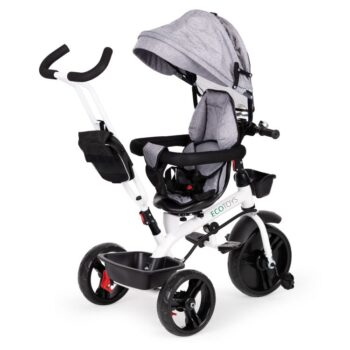 Sivá otočná trojkolka so strieškou Ecotoys