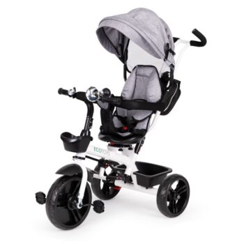 Sivá otočná trojkolka so strieškou Ecotoys