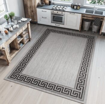 Sivý koberec s egyptským vzorom Melissa Šírka: 80 cm | Dĺžka: 150 cm