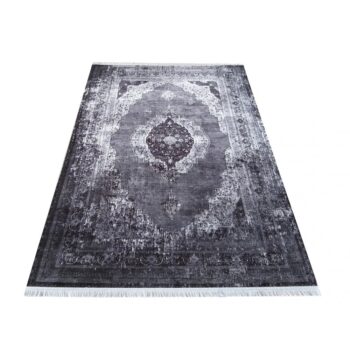 Sivý koberec so vzorom v orientálnom štýle Šírka: 80 cm | Dĺžka: 300 cm