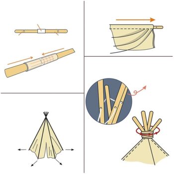 Sivý teepee stan pre deti s motívom hviezd 110 cm x 140cm