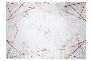 Sivý trendový koberec s jednoduchým zlatým vzorom Šírka: 120 cm | Dĺžka: 170 cm